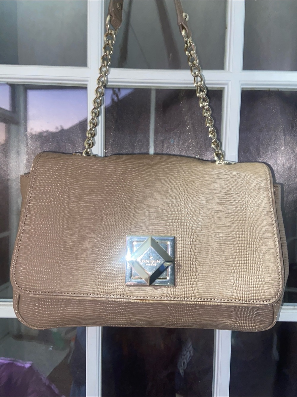 kate spade Beige Shoulder Bag with Gold Hardware